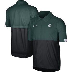 Michigan State Spartans Nike Coaches Half-Zip Short Sleeve Pullover Jacket | M